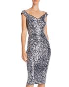 Aqua Sequin Leopard-print Sheath Dress - 100% Exclusive