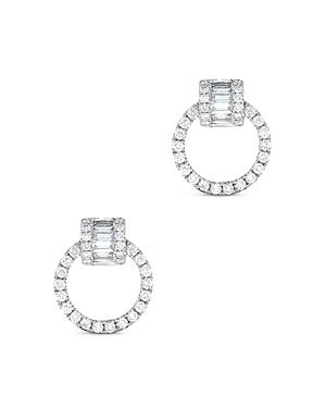 Bloomingdale's Diamond Door-knocker Earrings In 14k White Gold, 0.65 Ct. T.w. - 100% Exclusive