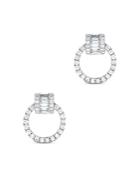 Bloomingdale's Diamond Door-knocker Earrings In 14k White Gold, 0.65 Ct. T.w. - 100% Exclusive