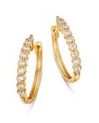 Bloomingdale's Diamond Milgrain Oval Hoop Earrings In 14k Yellow Gold, 0.50 Ct. T.w. - 100% Exclusive