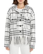 Sanctuary Tulsa Plaid Fringe Trim Jacket
