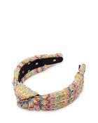 Lele Sadoughi Rainbow Raffia Knotted Headband