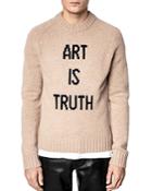 Zadig & Voltaire Phil Art Is Truth Merino Wool Crewneck Sweater