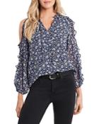 1.state Chateau Floral Print Cold Shoulder Top