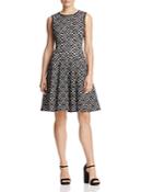 Calvin Klein Laser-cut Geo Fit-and-flare Dress