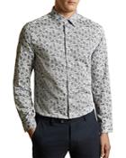 Ted Baker Charity Cotton Floral-print Slim Fit Shirt