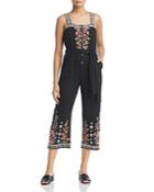 Johnny Was Collection Hazelton Embroidered Crop Jumpsuit