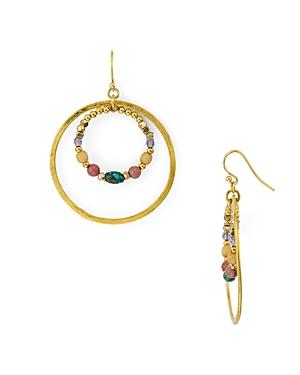 Chan Luu Mixed-stone Double Frontal Hoop Earrings In Gold Tone-plated Sterling Silver