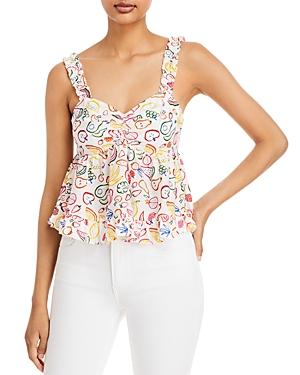 Aqua Fruit Print Crop Top - 100% Exclusive