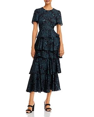 Rhode Serena Printed Ruffle Dress
