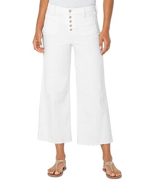 Liverpool Los Angeles High Rise Wide Leg Jeans In Bone White Bite