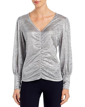 Single Thread Metallic Ruched Top