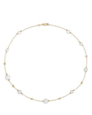 Bloomingdale's Cultured Freshwater Pearl & Diamond Station Statement Necklace In 14k Yellow Gold, 18 - 100% Exclusive