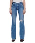 Frame Le High Flare Jeans In Handcrafted Destruct