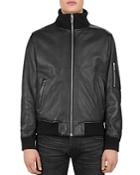 The Kooples Ribbed-trim Leather Jacket