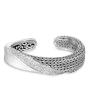 John Hardy Sterling Silver Classic Chain Diamond Chain & Hammered Cuff Bracelet