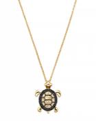 Black & White Diamond Turtle Pendant In 14k Yellow Gold - 100% Exclusive