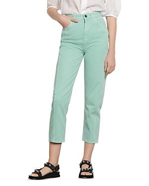 Sandro Micky Cropped Straight-leg Jeans In Mint