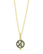 Freida Rothman Rose D'or Pave Cluster Pendant Necklace, 16
