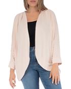 B Collection By Bobeau Curvy Zoey Faux Pearl-embellished Open Cardigan