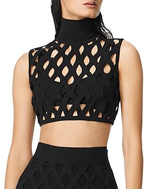 Herve Leger Fishnet Bandage Crop Top