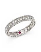 Roberto Coin 18k White Gold Symphony Braided Ring With Diamonds