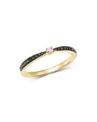 Bloomingdale's Black Diamond & White Diamond Delicate Ring In 14k Yellow Gold - 100% Exclusive