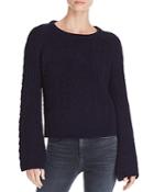 Aqua Bell Sleeve Cable-knit Sweater - 100% Exclusive
