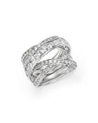 Diamond Crossover Ring In 14k White Gold, 3.0 Ct. T.w. - 100% Exclusive