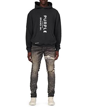 Purple Brand As Above Cotton Logo Print Relaxed Fit Hoodie