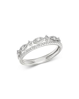 Kc Designs 14k White Gold Diamond Double Row Ring