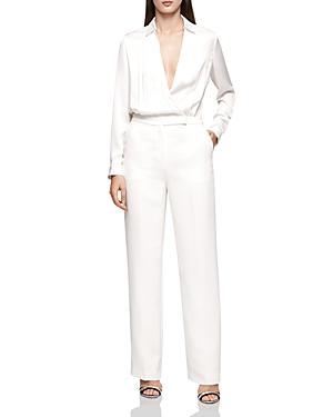 Reiss Imie Crossover-front Straight-leg Jumpsuit
