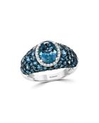 Bloomingdale's Blue Topaz & Diamond Ring In 14k White Gold - 100% Exclusive