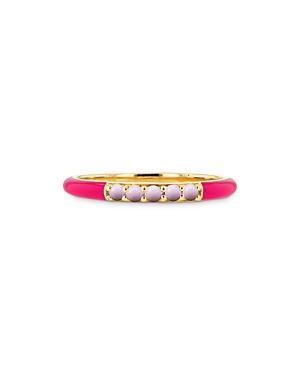 Rachel Reid 14k Yellow Gold & Enamel Pink Opal Ring