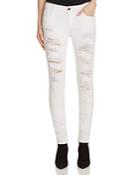 Alice + Olivia Jane Distressed Skinny Jeans In Washed White