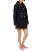 Ted Baker Colour By Numbers Gaita Faux-fur-trimmed Peacoat