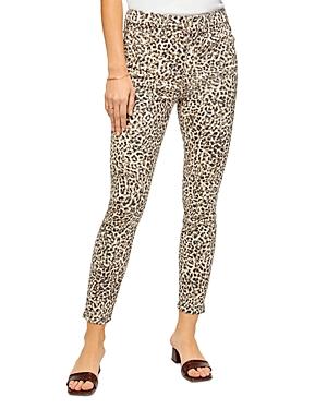 Jen7 By 7 For All Mankind Skinny Ankle Jeans In Sandy Leopard
