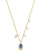 Meira T 14k Yellow & White Gold Blue Sapphire, Diamond & Cultured Freshwater Pearl Teardrop Necklace, 18