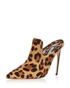 Brian Atwood Women's Liason Leopard Print Calf Hair High-heel Mules