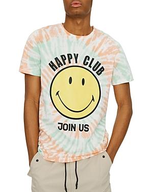 Eleven Paris Smiley Graphic Knit Tie Dye Crewneck Tee