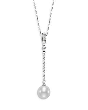 Mastoloni 18k White Gold Diamond & Cultured Freshwater Pearl Pendant Necklace, 16-18