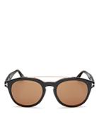 Tom Ford Polarized Newman Round Sunglasses, 53mm