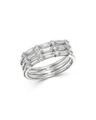Bloomingdale's Round & Baguette Diamond Band In 18k White Gold, 0.60 Ct. T.w. - 100% Exclusive
