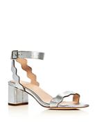 Loeffler Randall Emi Metallic Ankle Strap Block Heel Sandals