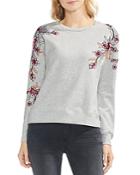 Vince Camuto Floral Embroidered Sweatshirt