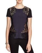 Chelsea And Walker Gabriel Lace & Silk-paneled Cotton Tee - 100% Bloomingdale's Exclusive