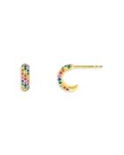 Adinas Jewels Rainbow Huggie Hoop Earrings