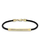 Bloomingdale's Men's Diamond Leather Bracelet In 14k Yellow Gold, 0.10 Ct. T.w. - 100% Exclusive
