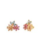 Kate Spade New York First Bloom Cubic Zirconia Flower Cluster Stud Earrings In 14k Gold Plate
