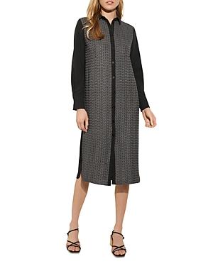 Misook Mixed Media Midi Shirt Dress